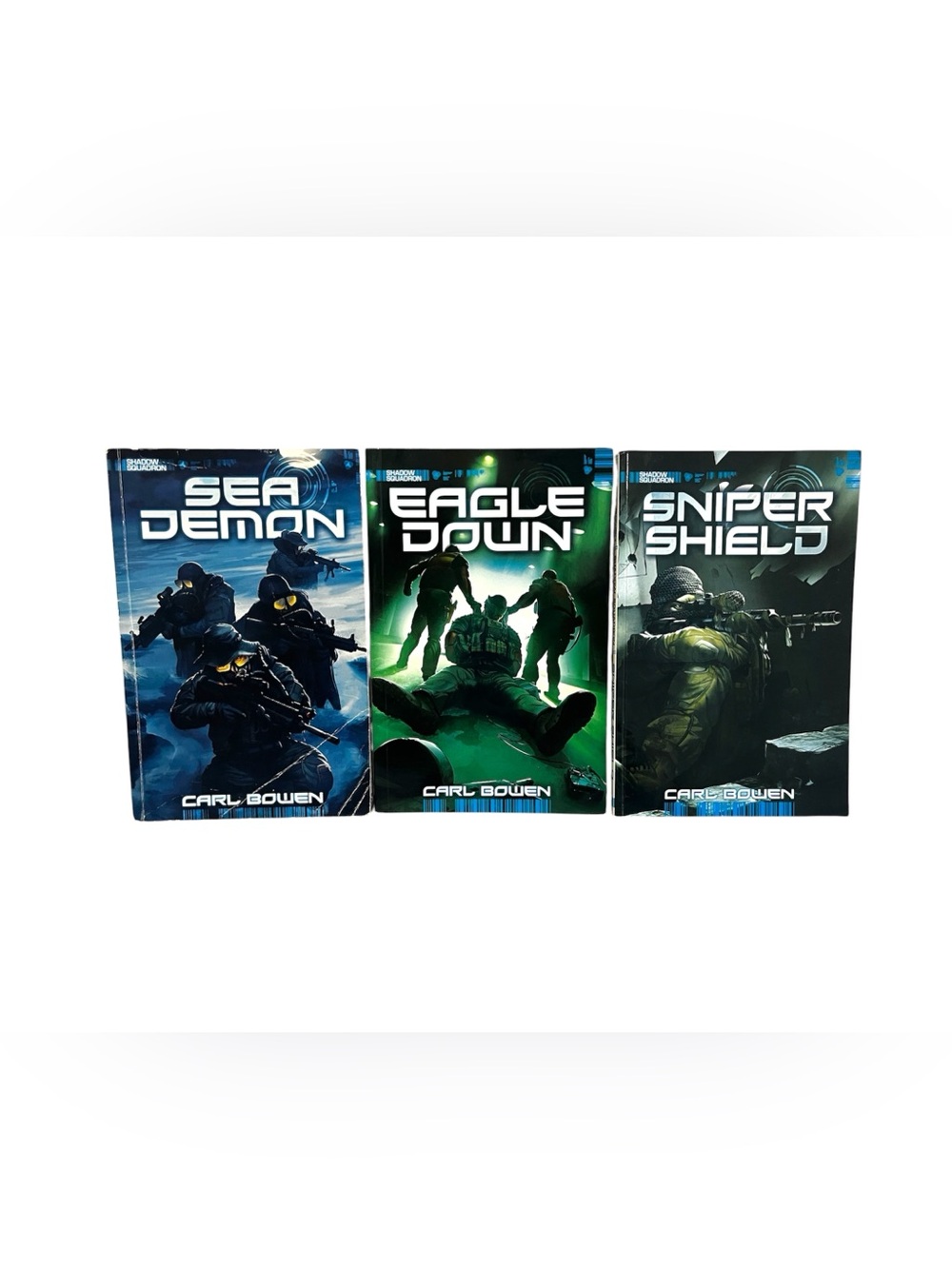 Lot Of 3 Shadow Squadron By Carl Bowen Sea Demon, Eagle Down, Sniper Shield PB